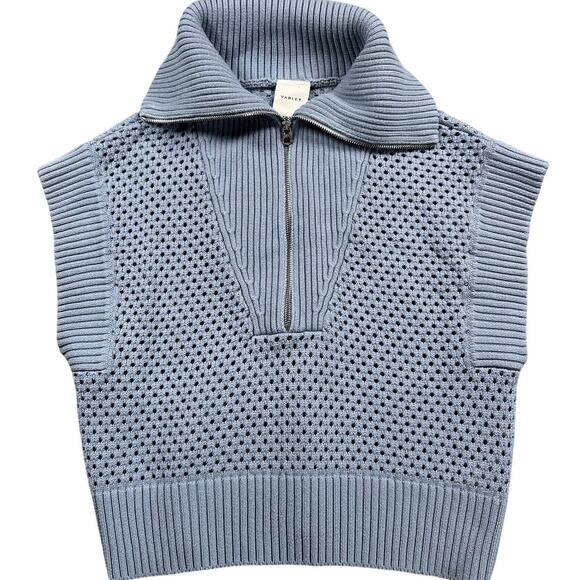 Varley Mila Half Zip Sleeveless Sweater Light Blue Size Small - Picture 4 of 9